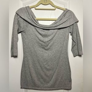 Off the should grey cotton top with 3/4 sleeves